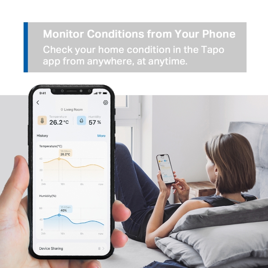 TP-Link - Pametni senzor za merenje temperature i vlažnosti 1xCR2450 Wi-Fi
