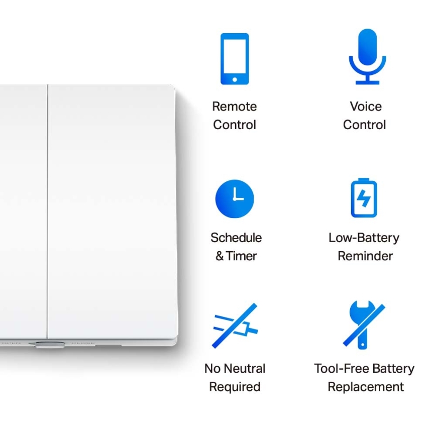 TP-Link - Pametni svetlosni prekidač sa dva tastera 2xAAA Wi-Fi