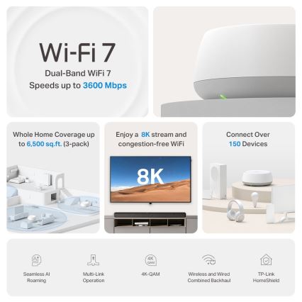 TP-Link - SET 2x Wi‑Fi 7 mesh sistem za celo domaćinstvo Deco BE22