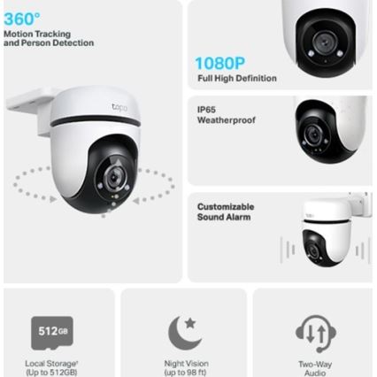 TP-Link - Spoljna Wi-Fi kamera sa senzorom IP65