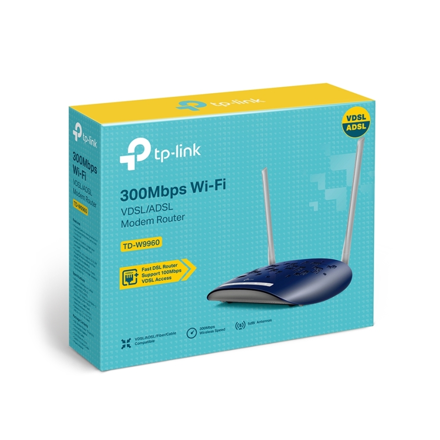 TP-Link - VDSL/ADSL modem i ruter 300 Mbps bežični N TD-W9960 Wi-Fi
