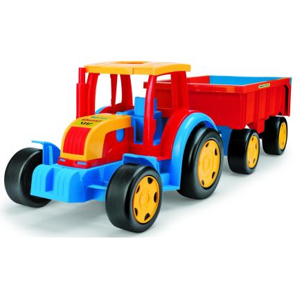 Traktor sa prikolicom 102 cm crvena/plava/žuta