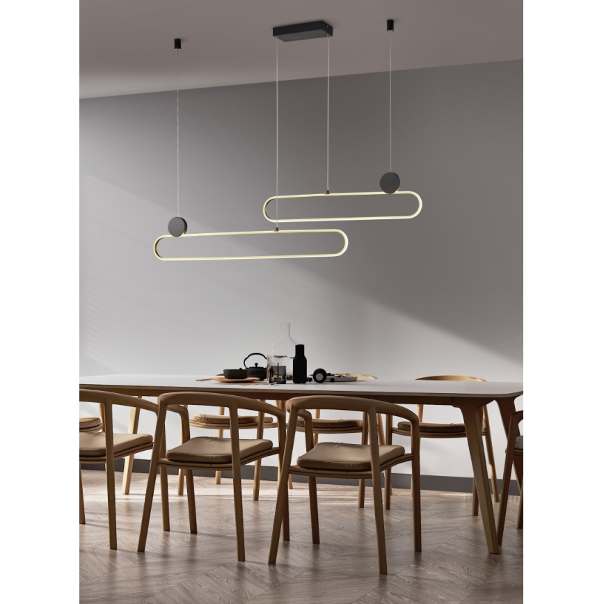 Trio - LED prigušiva luster na sajli GRANT LED/54W/230V 2300/3000/4000K crna/zlatna