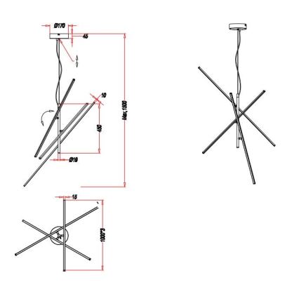 Trio - LED prigušiva luster na sajli TIRIAC 3xLED/8,5W/230V bela