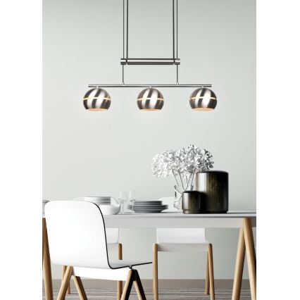 Trio - Luster na sajli FLETCHER 3xE14/40W/230V matni hrom