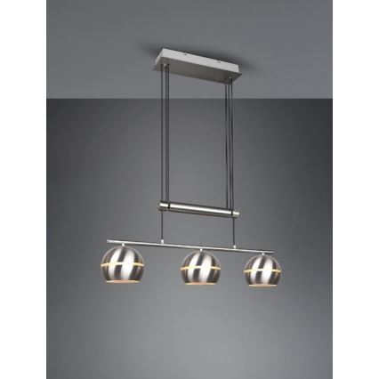 Trio - Luster na sajli FLETCHER 3xE14/40W/230V matni hrom