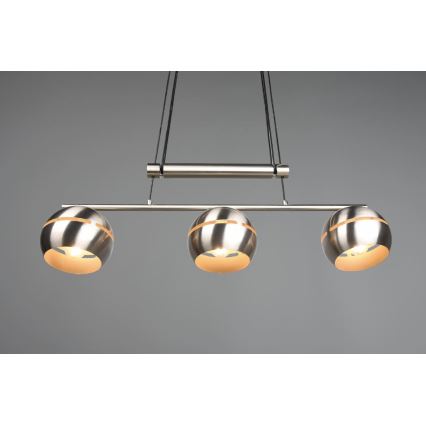 Trio - Luster na sajli FLETCHER 3xE14/40W/230V matni hrom