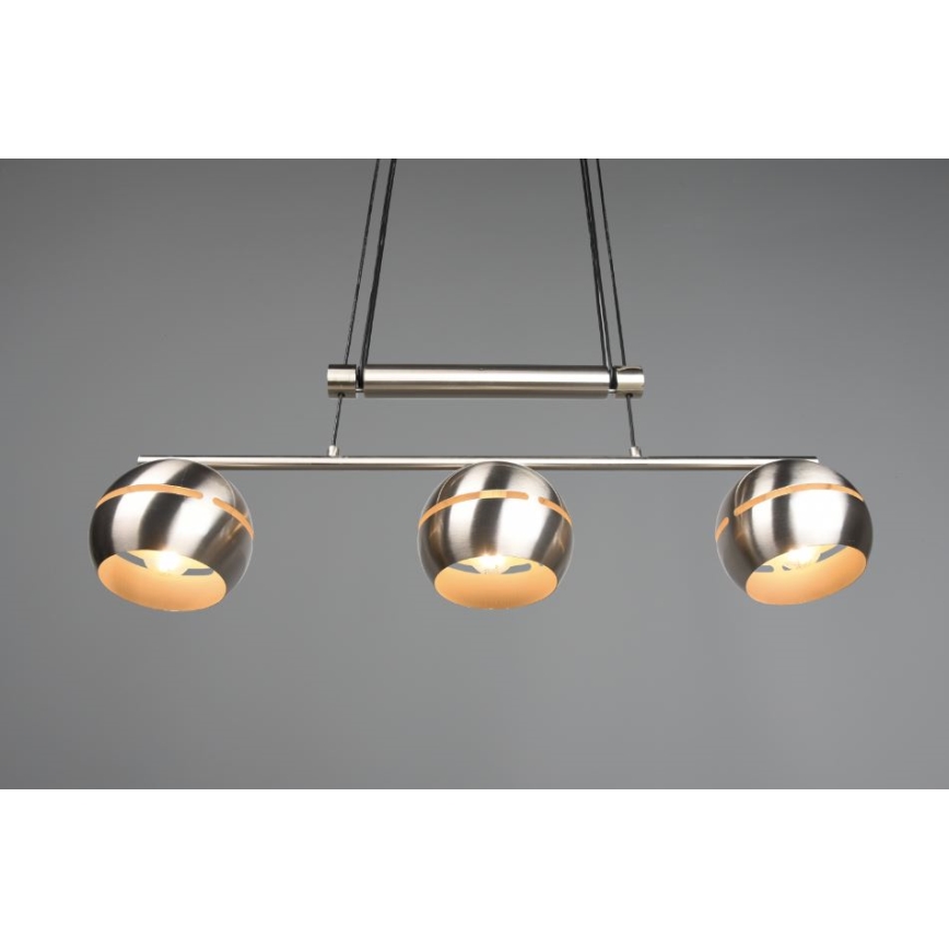 Trio - Luster na sajli FLETCHER 3xE14/40W/230V matni hrom