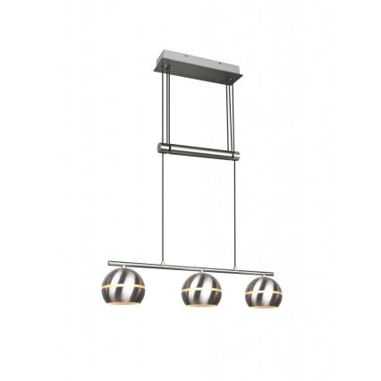 Trio - Luster na sajli FLETCHER 3xE14/40W/230V matni hrom