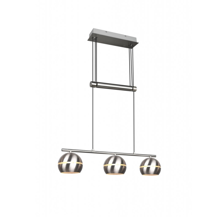 Trio - Luster na sajli FLETCHER 3xE14/40W/230V matni hrom