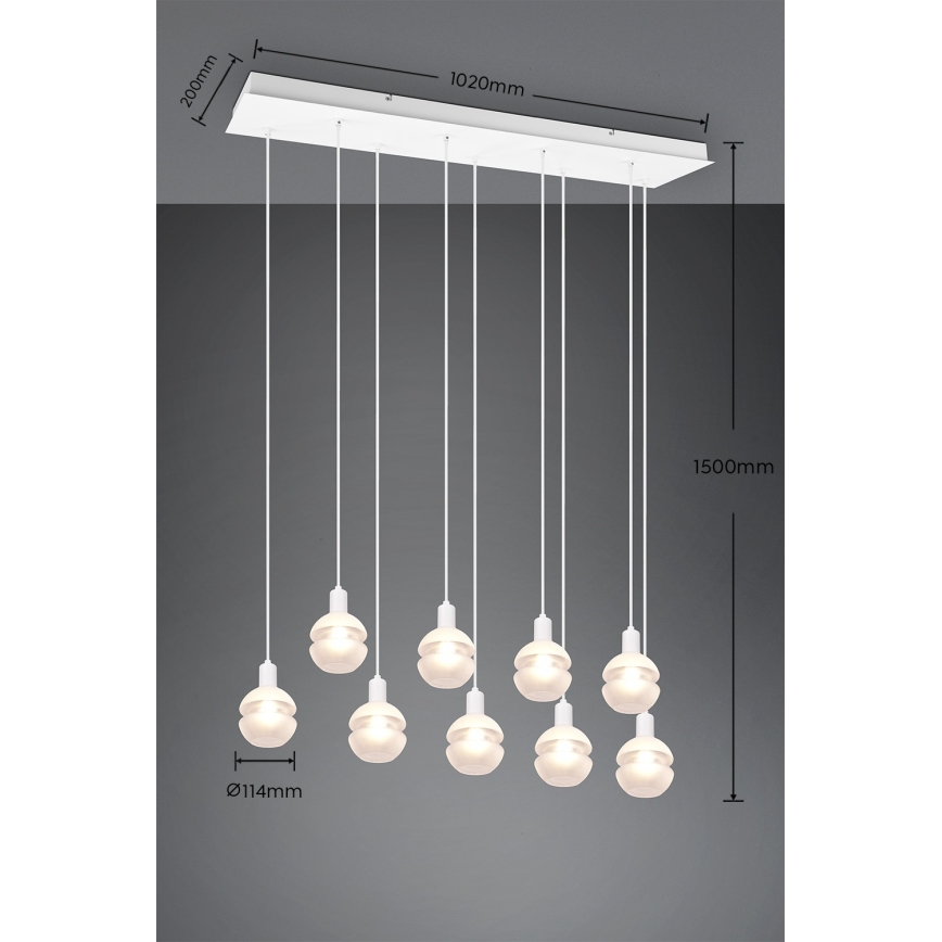 Trio - Luster na sajli MELA 9xE14/25W/230V bela