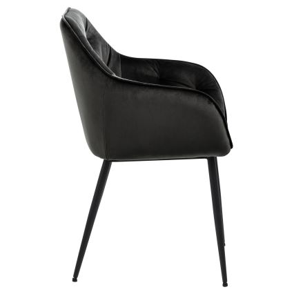 Trpezarijska stolica AYLIN sa naslonima za ruke, 1 kom, crna