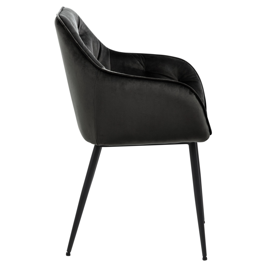 Trpezarijska stolica AYLIN sa naslonima za ruke, 1 kom, crna