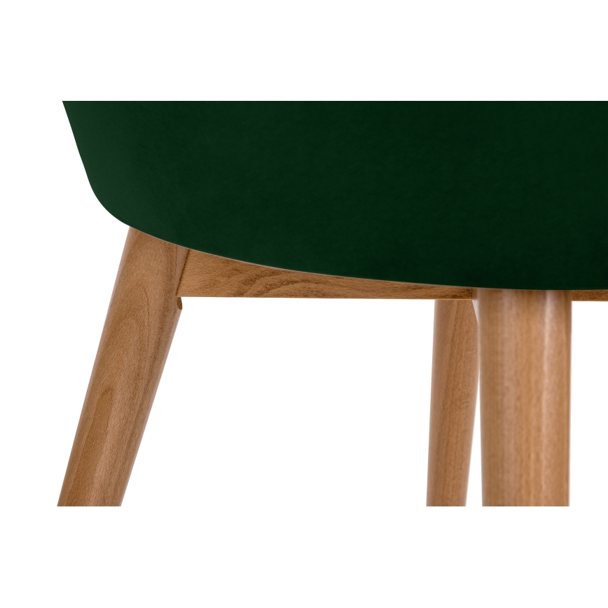 Trpezarijska stolica BAKERI 86x48 cm tamno zelena/svetli hrast