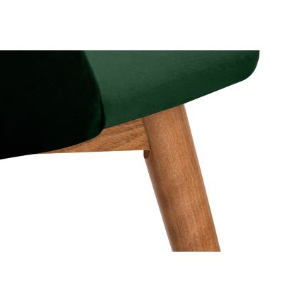 Trpezarijska stolica BAKERI 86x48 cm tamno zelena/svetli hrast