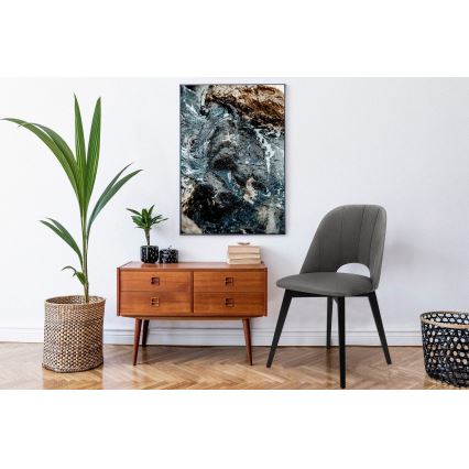 Trpezarijska stolica BOVIO 86x48 cm, siva/bukva