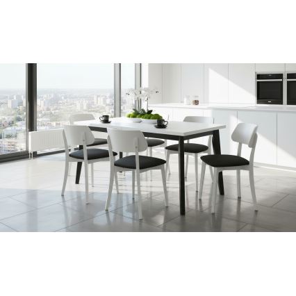 Trpezarijska stolica EZRA bela/crna