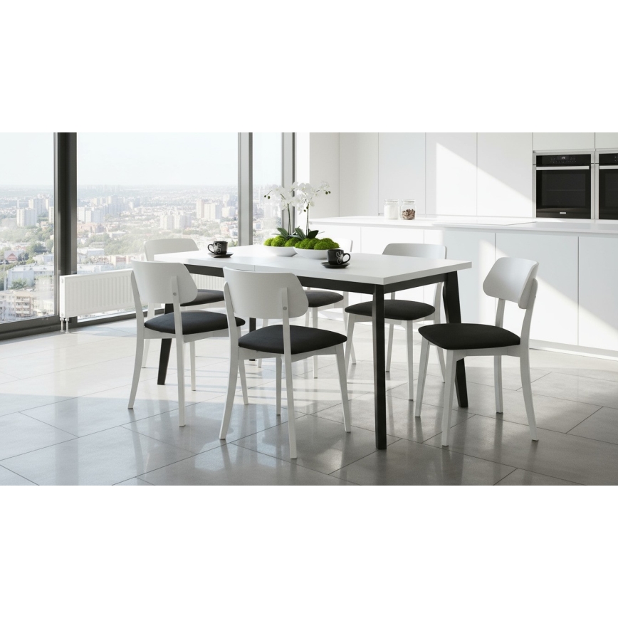 Trpezarijska stolica EZRA bela/crna