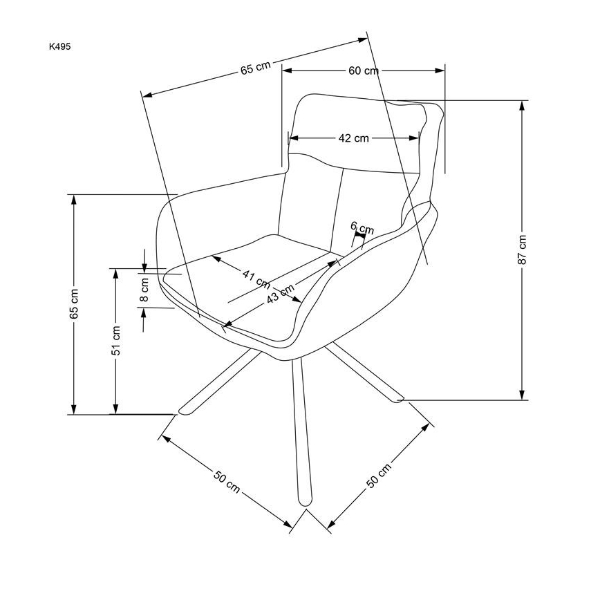 Trpezarijska stolica HALSA 1 kom siva