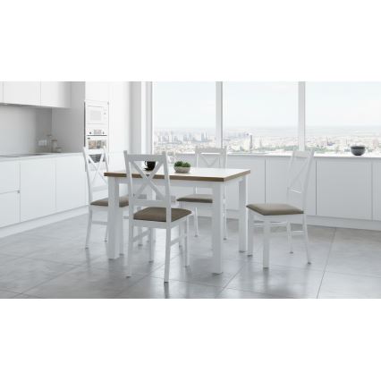 Trpezarijska stolica NATE bela/braon