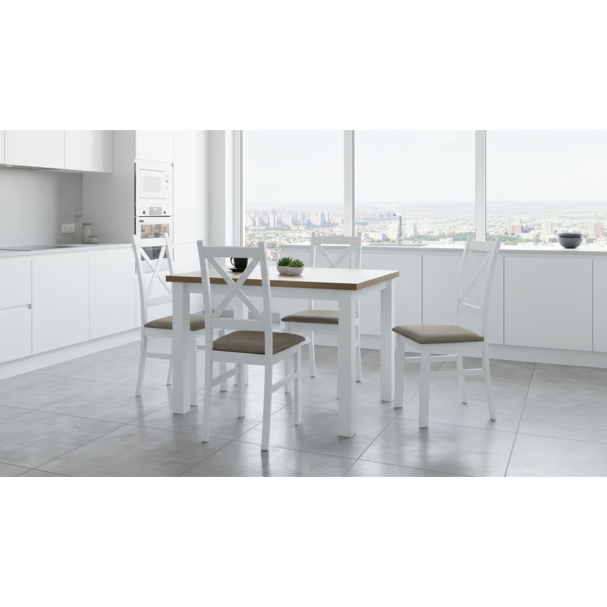 Trpezarijska stolica NATE bela/braon