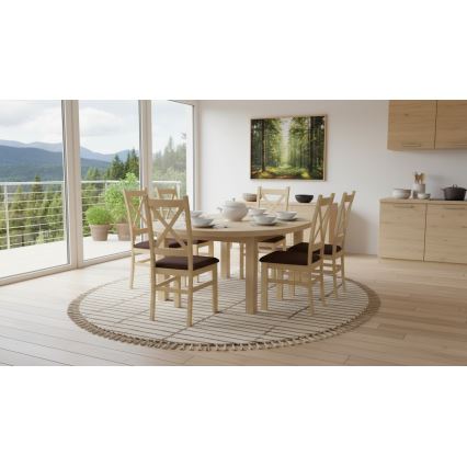 Trpezarijska stolica NATE hrast sonoma/tamno braon