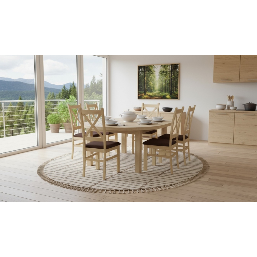 Trpezarijska stolica NATE hrast sonoma/tamno braon