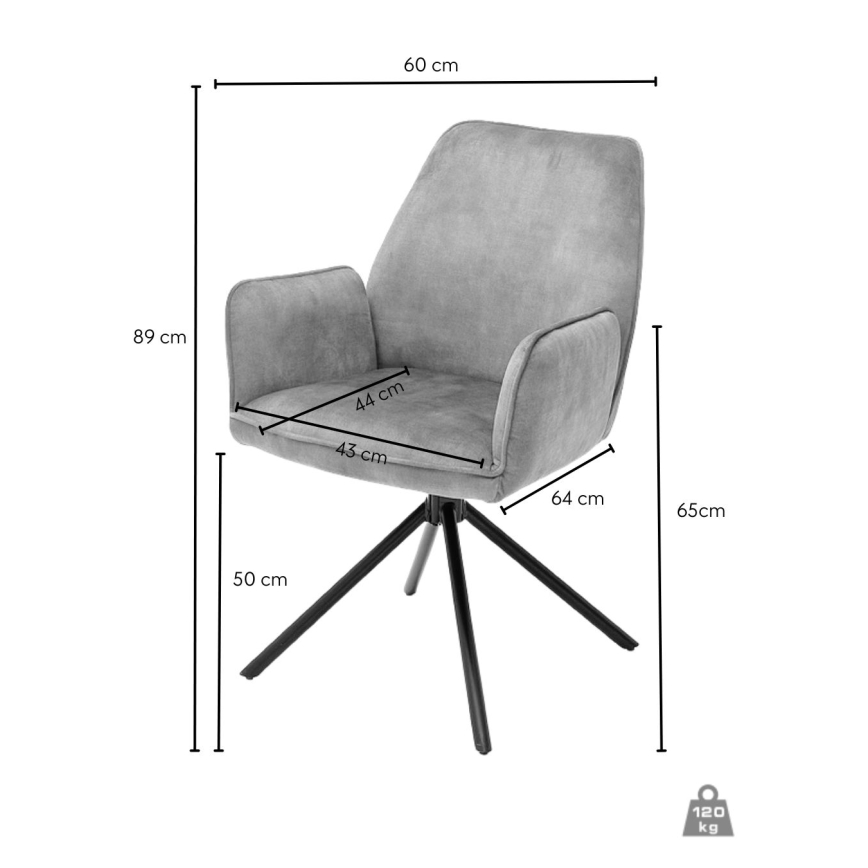 Trpezarijska stolica NEXORO 1 kom siva