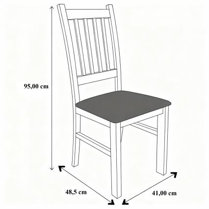 Trpezarijska stolica SIMON buk/narandžasta