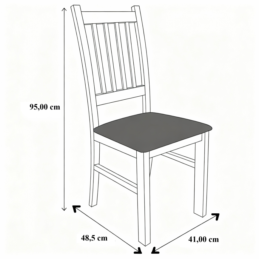 Trpezarijska stolica SIMON buk/tamno siva