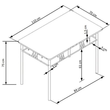 Trpezarijski set FAUST metal/hrast sonoma