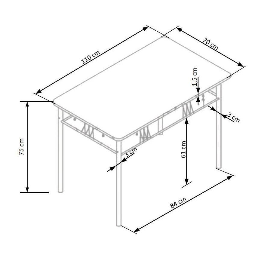 Trpezarijski set FAUST metal/hrast sonoma
