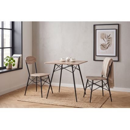 Trpezarijski set KABIR 70x70 cm hrast/crna