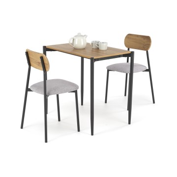 Trpezarijski set NANDO 84x54 cm siva/smeđa/crna