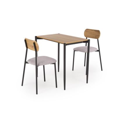Trpezarijski set NANDO 84x54 cm siva/smeđa/crna