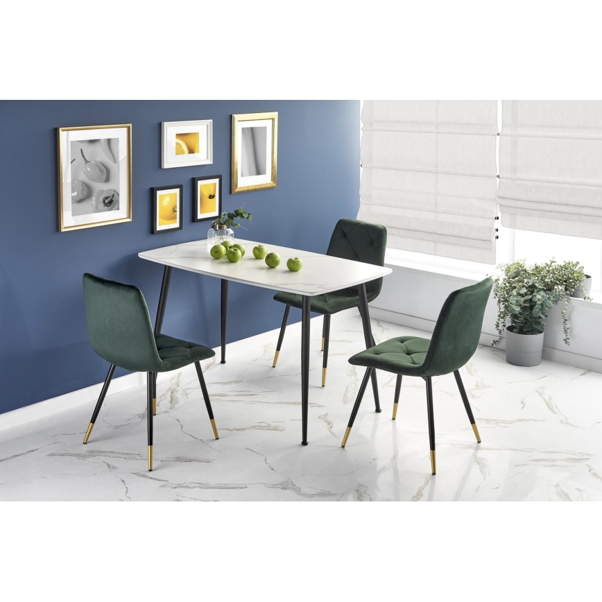 Trpezarijski sto ALARA dekor beli mermer/crna