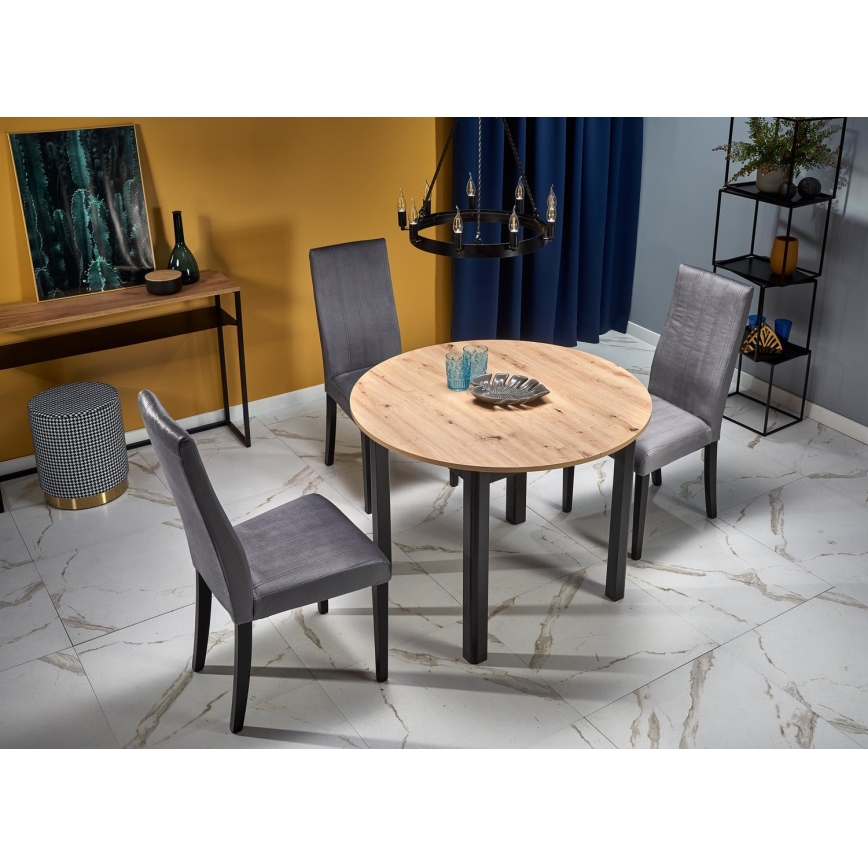 Trpezarijski sto CALMIO hrast artisan/crna