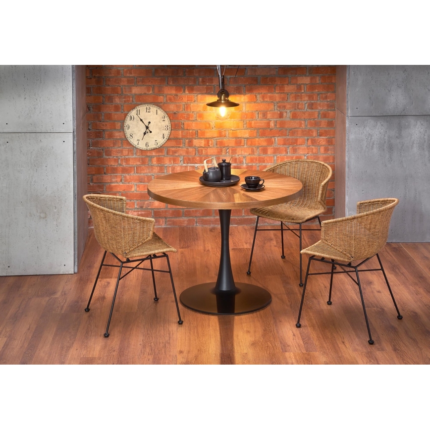 Trpezarijski sto CARMELO 75x100 cm crna/braon