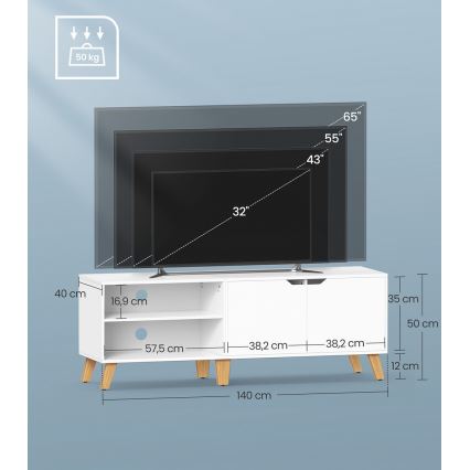 TV komoda BASTOR bela