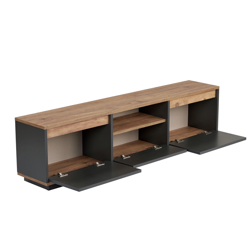 TV komoda KREDE 160x30 cm antracit/borovina