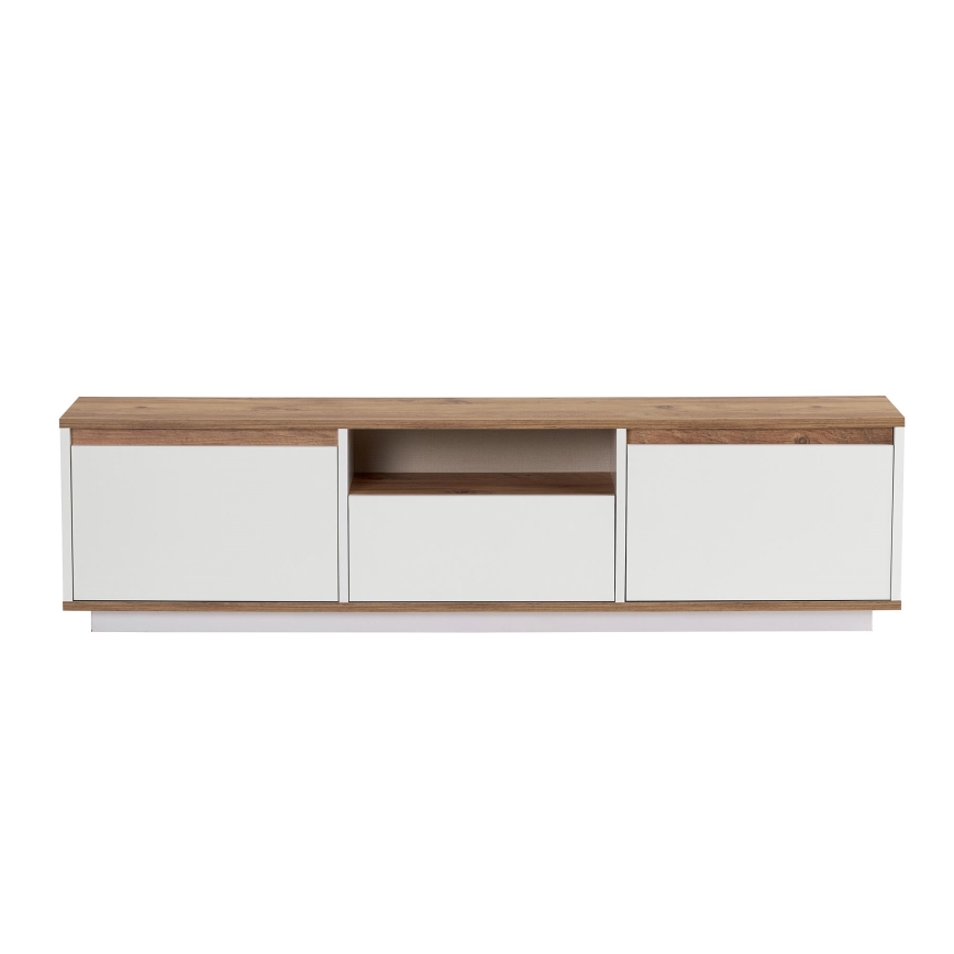 TV komoda KREDE 160x30 cm bela/borovica