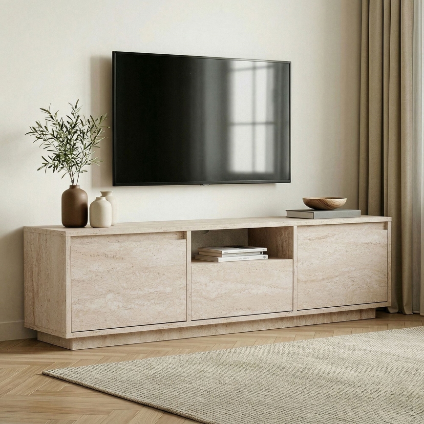 TV komoda KREDE 160x30 cm bež