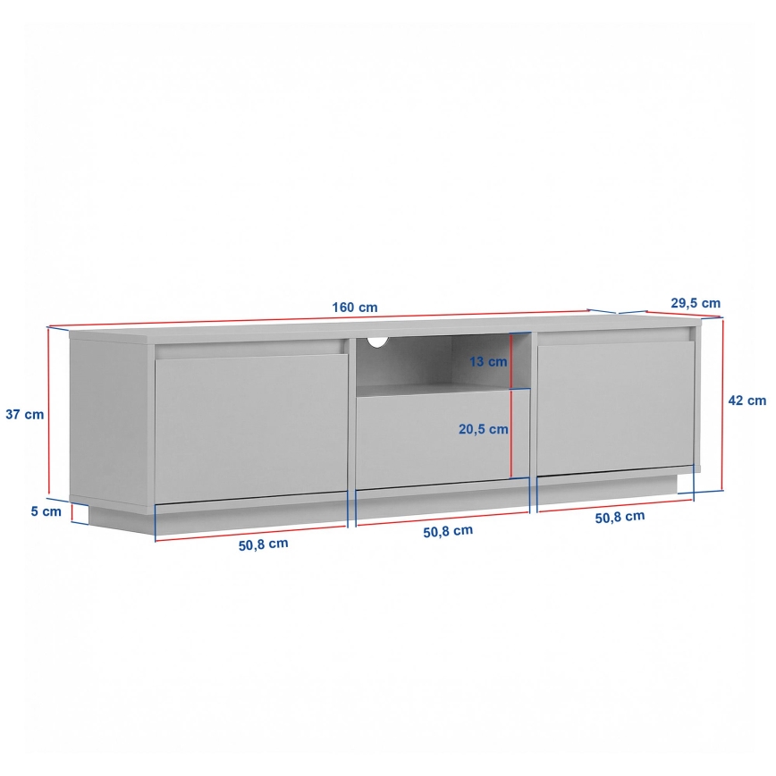 TV komoda KREDE 160x30 cm bež