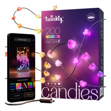 Twinkly - LED RGB prigušiva girlanda CANDIES 200xLED 14 m USB Wi-Fi