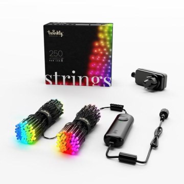 Twinkly - LED RGB spoljašnji prigušiva niz STRINGS 250xLED 23,5m IP44 Wi-Fi