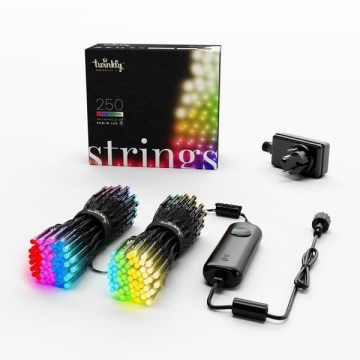Twinkly - LED RGBW prigušiva spoljašnja božićna svetla STRINGS 250xLED 23,5m IP44 Wi-Fi