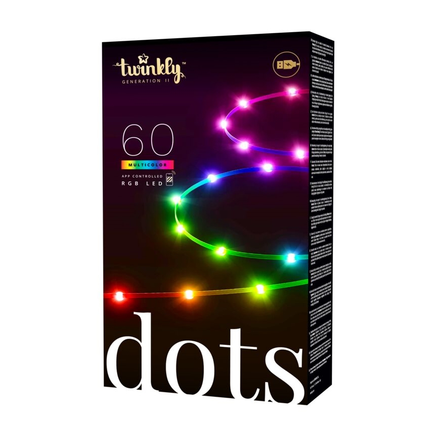 Twinkly - LED RGB prigušiva traka DOTS 60xLED 3 m Wi-Fi USB