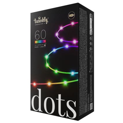 Twinkly - LED RGB prigušiva svetlosna dekoracija DOTS, 60 LED, 7 m, USB, Wi-Fi