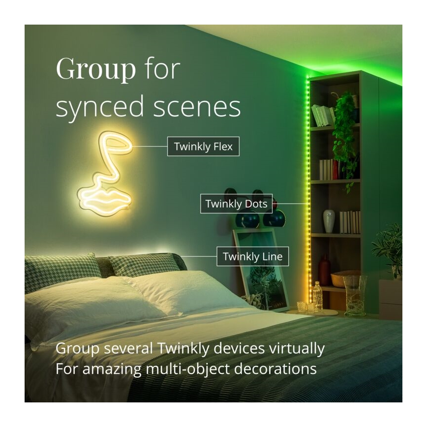 Twinkly - LED RGB spoljašnja prigušiva traka DOTS 200xLED 10 m IP44 WiFi