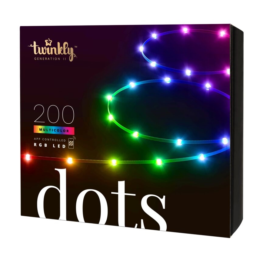 Twinkly - LED RGB spoljašnja prigušiva traka DOTS 200xLED 10 m IP44 WiFi